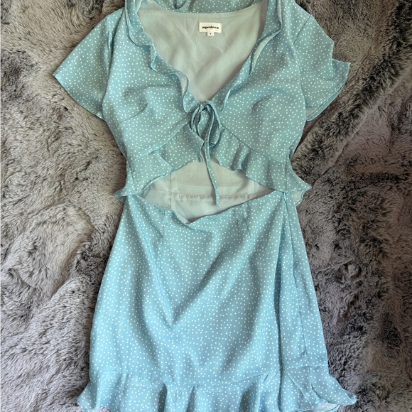 Light Blue Ruffle Summer Dress - Picture 4 of 5